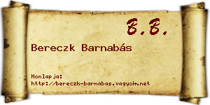 Bereczk Barnabás névjegykártya