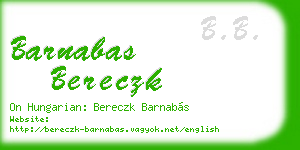 barnabas bereczk business card