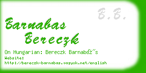 barnabas bereczk business card